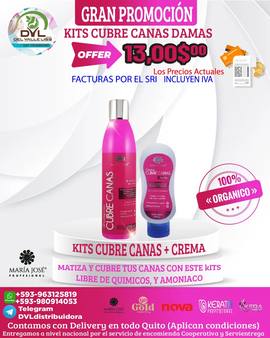 Shampoo Cubre Canas + Crema Dama 250 ML