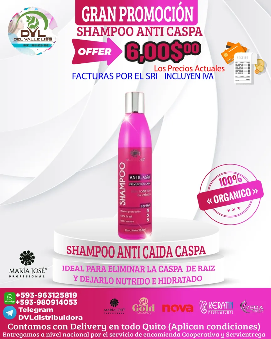 Shampoo Anti Caspa Dama MJ 250 ML