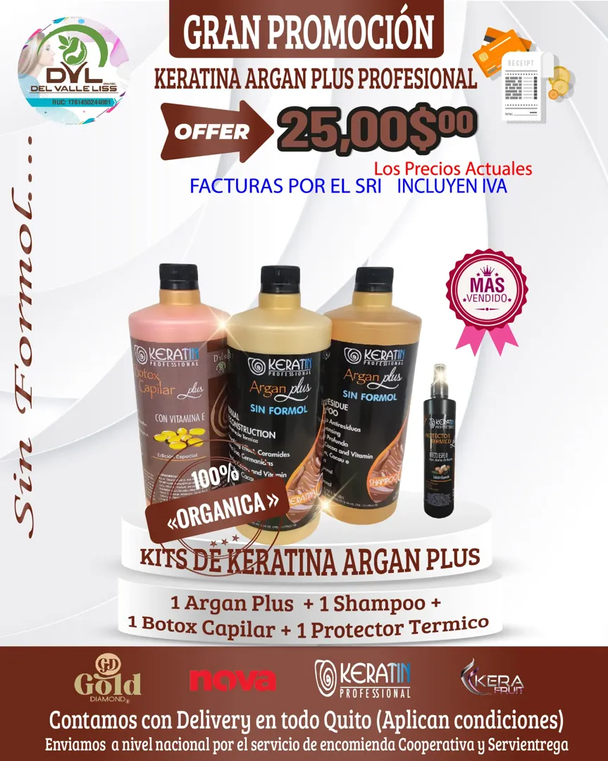 Kits Keratina Organica Argan Plus Keratin Profesional
