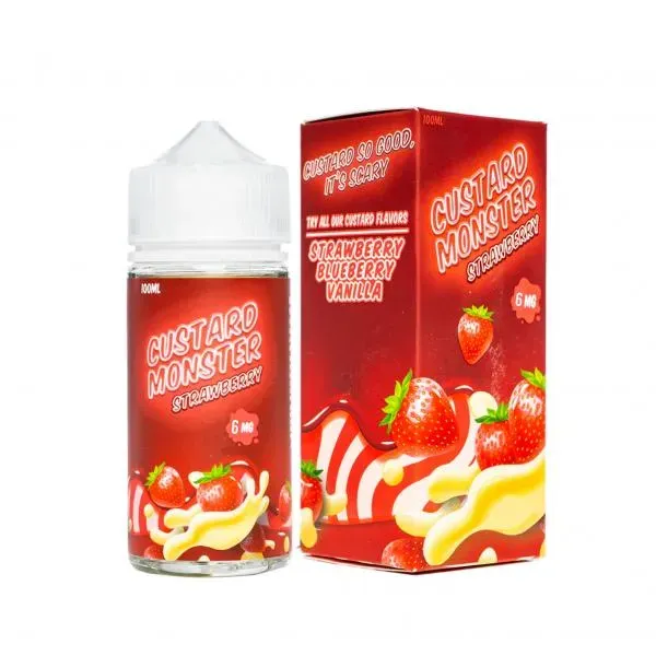 Líquido Custard Monster E-Juice Strawberry Custard 100 ML X 6 MG