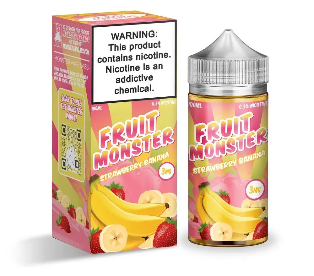 Líquido Fruit Monster 100ML X 3MG E-Juice Strawberry Banana
