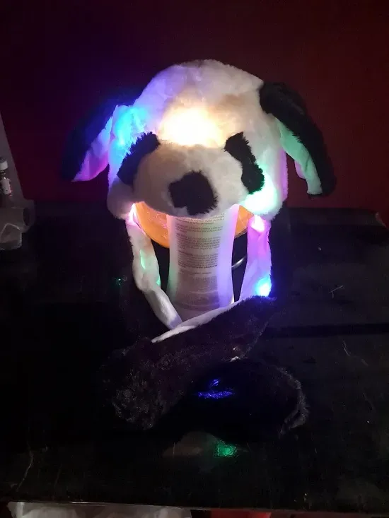 Gorro De Conejo Con Luces Con Orejas Moviles Gorrito Kawaii PANDA