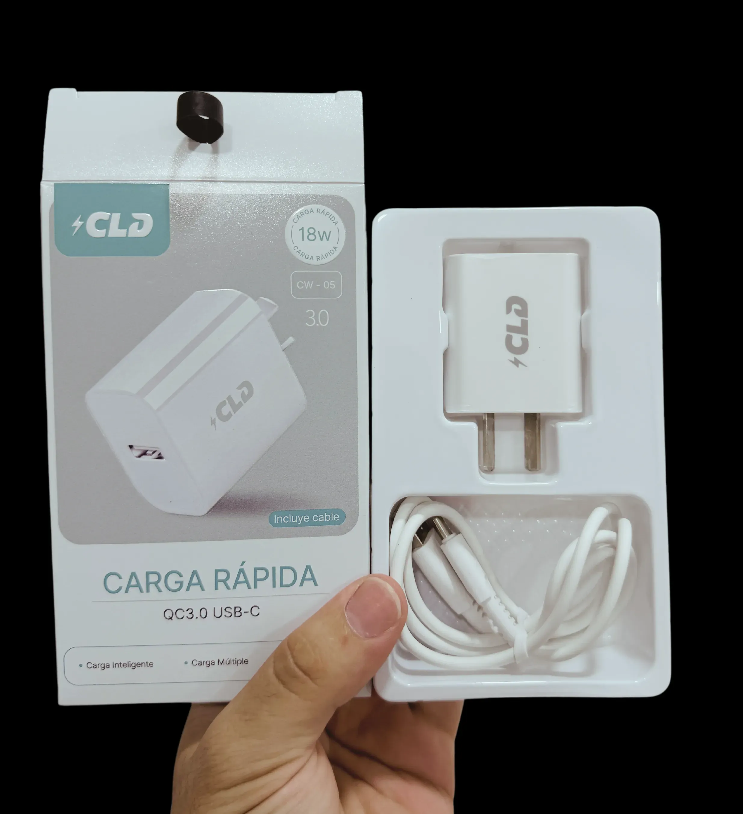 Cargador 18w USB-A + Cable USB-C 1 metro