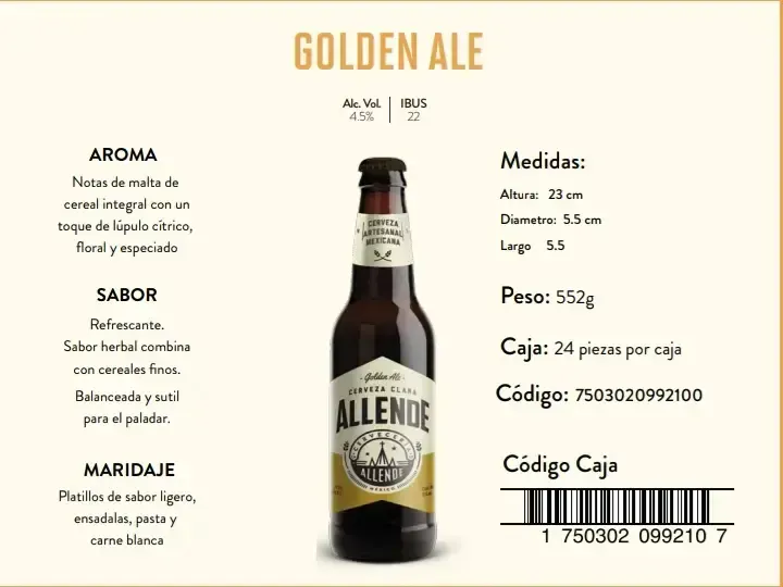Cerveza artesanal Golden Ale 355ml 