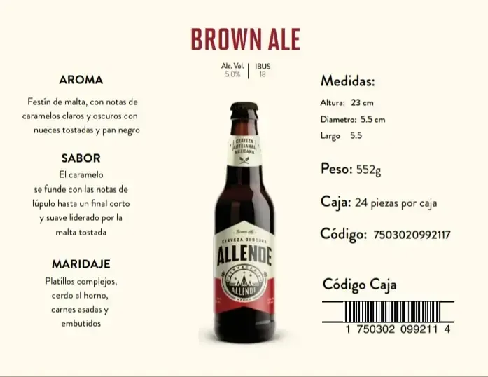 Cerveza artesanal Brown Ale 355ml