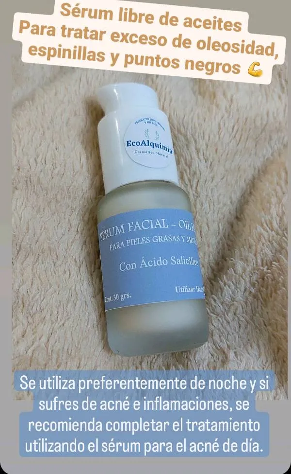 Serum facial oil free para pieles mixtas y oleosas 