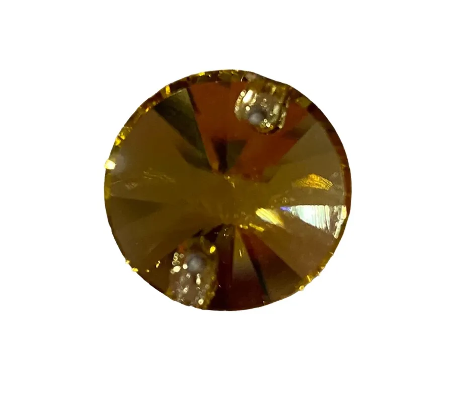 Vidrio círculo dorado 18mm (unidad)