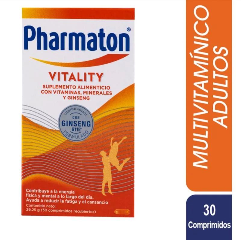 Pharmaton Vitality Por 30 Comprimidos Recubiertos.