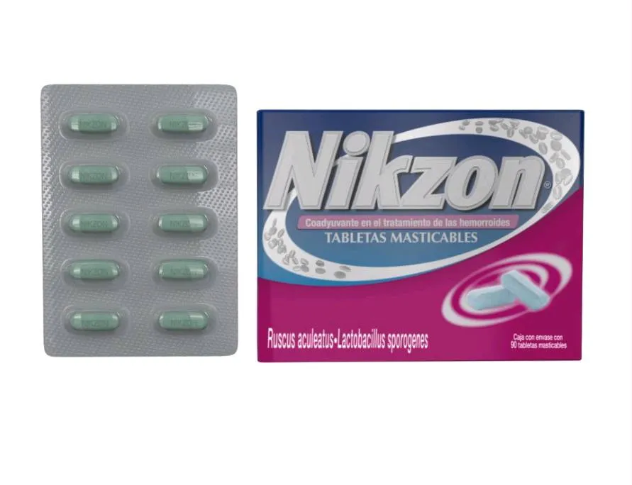 Nikzon Masticable Coadyuvante para la Hemorroides por 2 Blíster sin caja.