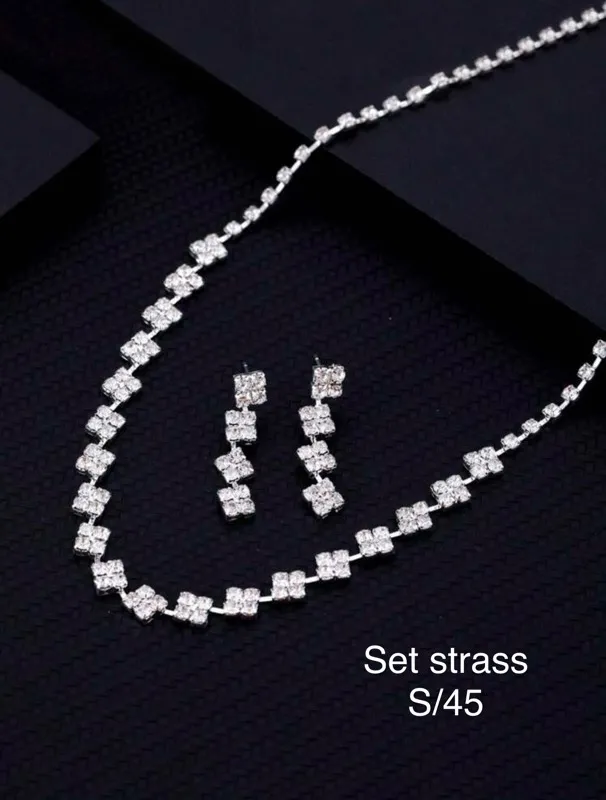 Set collar + aretes strass