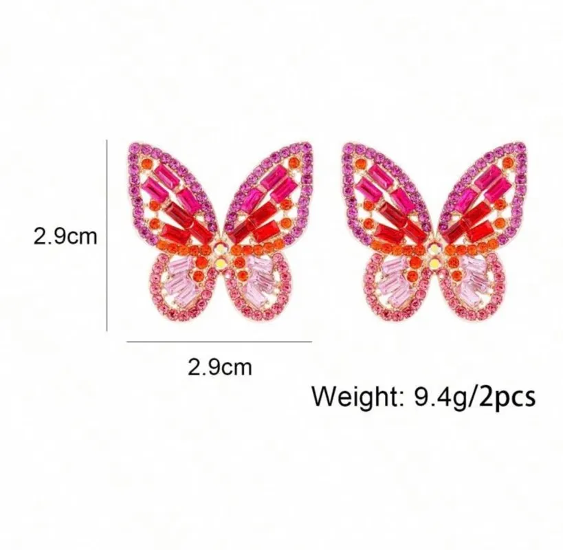 Aretes Mariposa Multicolor 