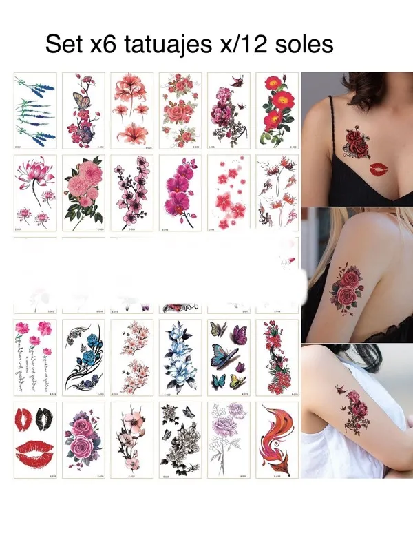 Tatuajes Temporales De Flores 