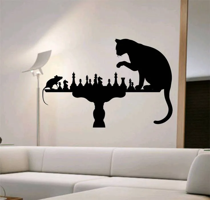 Cuadro Cat Chess Player 