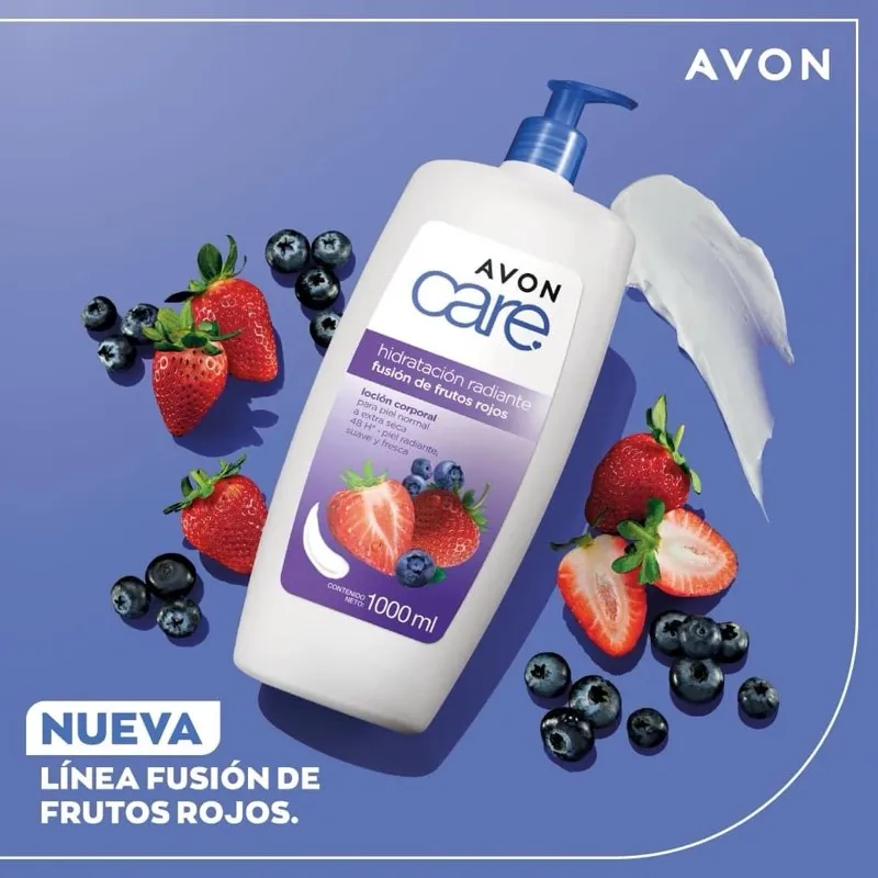 Avon Care Crema Corporal hidratación radiante frutos rojos 1L