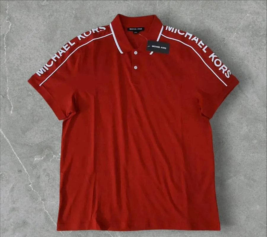 Camiseta Polo Michael Kors Roja con Rayas Blancas
