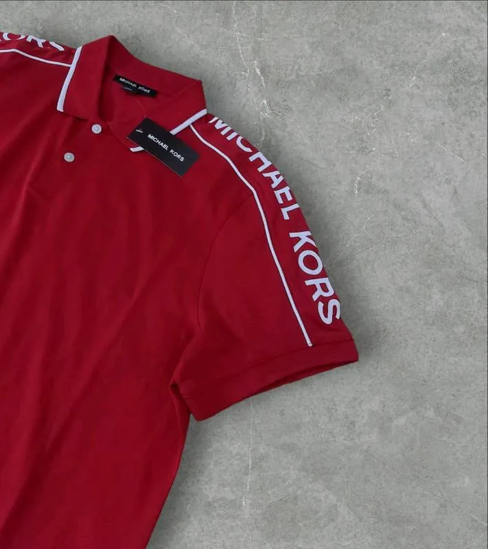 Camiseta Polo Michael Kors Roja con Rayas Blancas