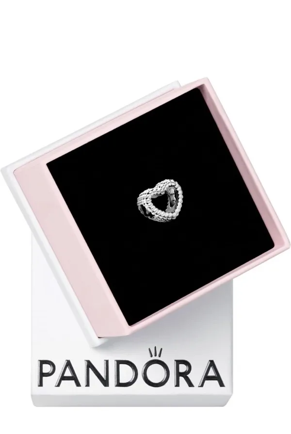 Pandora Dije de corazón abierto con cuentas – Pulseras de momentos compatibles – Joyas para mujer – Regalo para mujeres en tu vida – Hecho con plata de ley