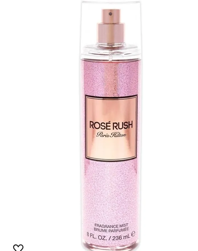 Paris Hilton Spray corporal Rose Rush para mujer, fragancia floral y afrutada, notas de pétalos de rosa, papaya y ámbar, femenino, coqueta y duradera, 8 onzas