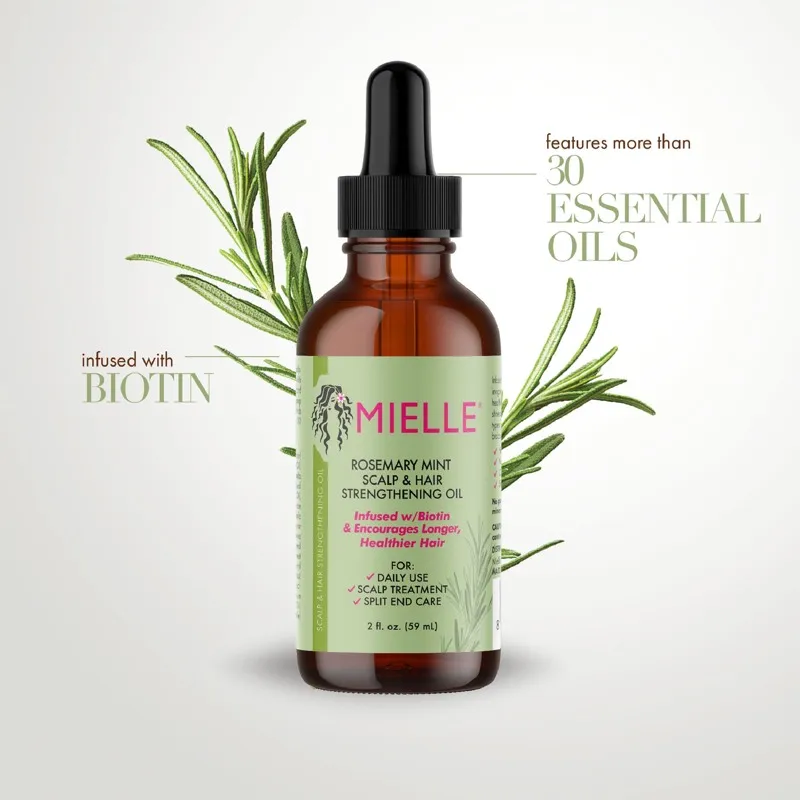Mielle Organics - Aceite fortalecedor del cuero cabelludo y del cabello, de romero y menta