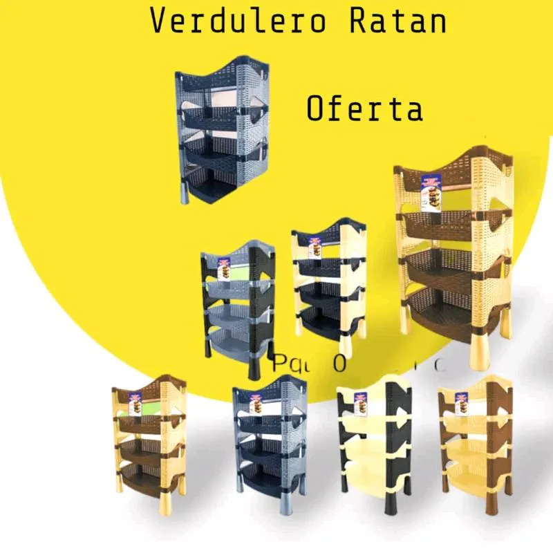 Verdulero Ratan 4 pisos paquete 10 unidades