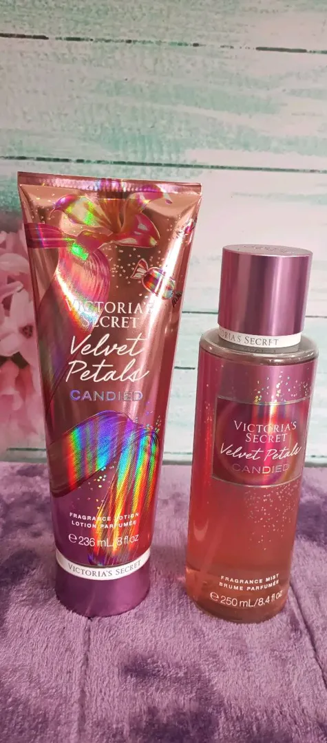 Duo splash y crema Velvet Pétals candied de Victoria Srcret
