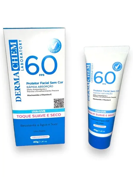 Crema hidratante protector solar factor 60 con toque seco de Dermachem 