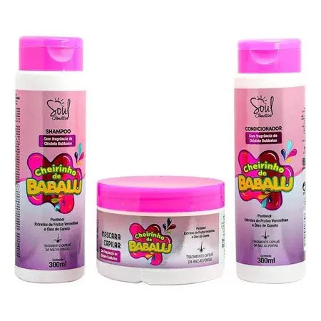 Kit babalu acondicionador+shampoo+ mascara Soul 112 con aroma a chicle 