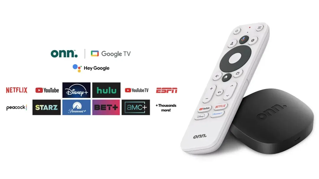 ONN Dispositivo de transmisión Google TV 4K UHD con control remoto por voz Asistente de Google y cable HDMI de alta velocidad