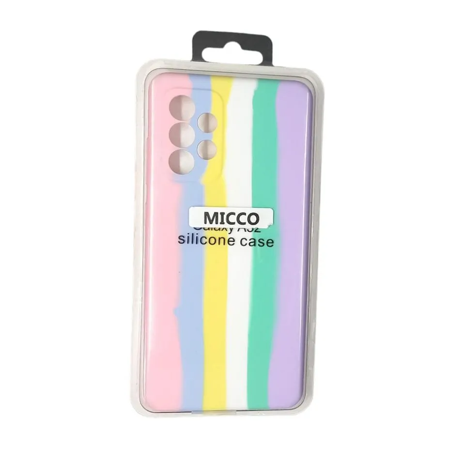 Forro Silicone Case Arcoiris Samsung A52 Pastel