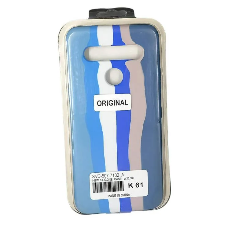 Forro Silicone Case Arcoiris LG K61 Azul