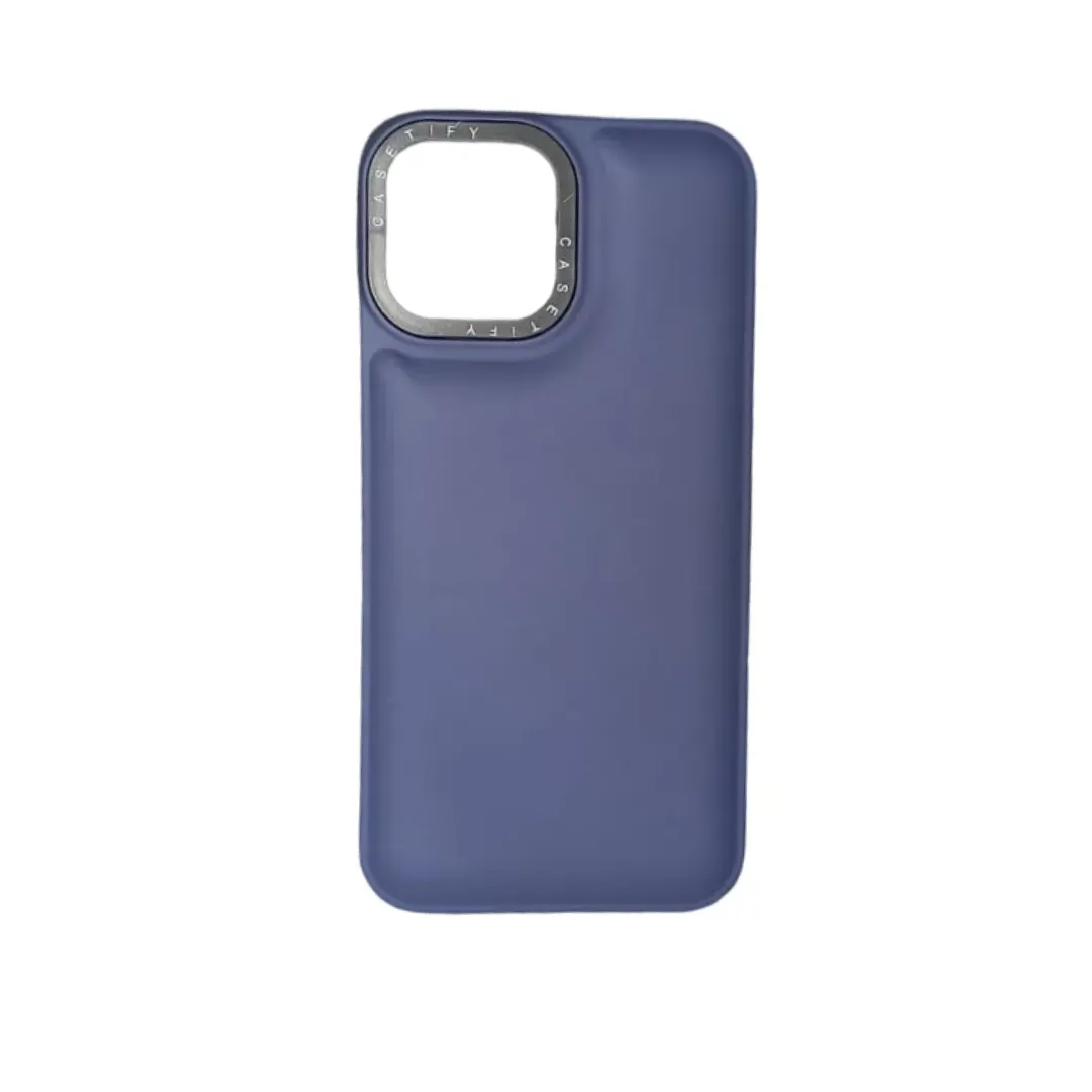 Forro Silicone Case Acolchada Iphone 14 Azul Oscuro