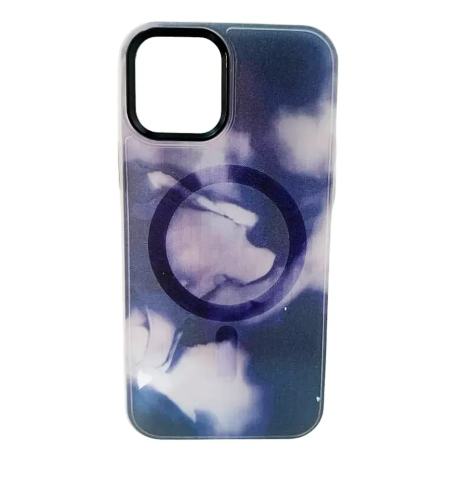 Forro Magsafe Acuarela azul oscuro Para iPhone 14 Pro