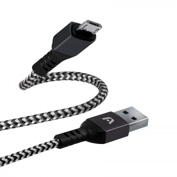 CABLE ARGOM DURA FROMA MICRO USB A USB 2.0 NYLON BRAIDED 1.8M/6FT BLACK ARG-CB-0021BK
