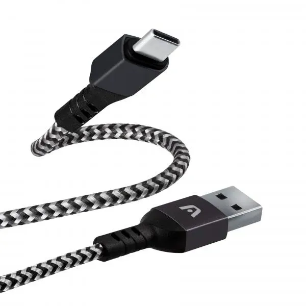 CABLE ARGOM DURA FORMA TYPE-C A USB 1.8M/6FT BLACK ARG-CB-0025BK
