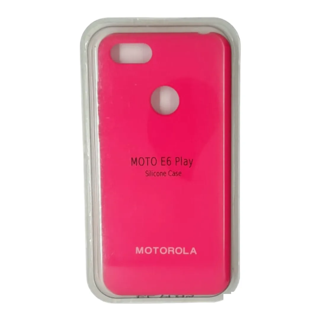 Forro Silicone Case Motorola E6 Play Fucsia