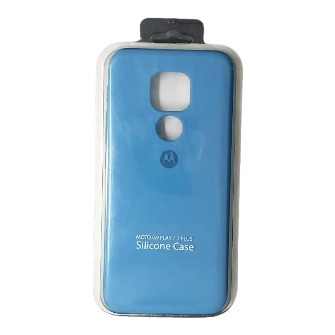 Forro Silicone Case Motorola G9 Play Azul Acero