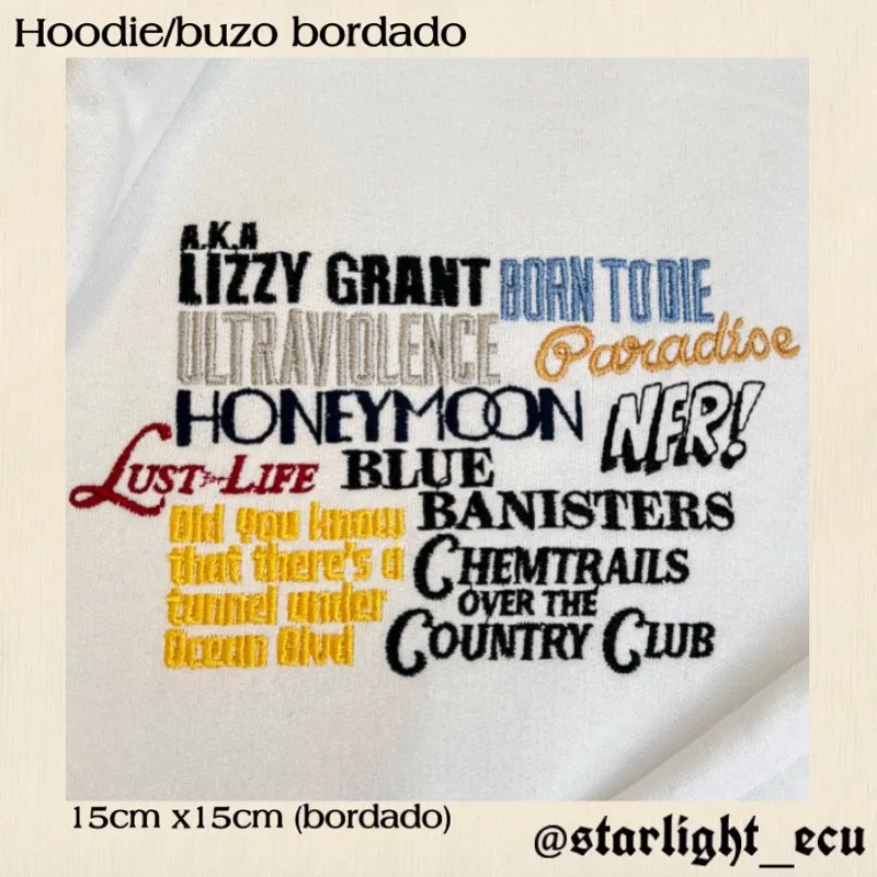 Hoodie/buzo bordado LDR albums