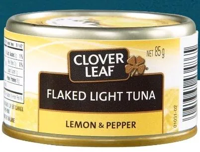 #4clover leaf flaked light tuna lemon &pepper 24x85g 