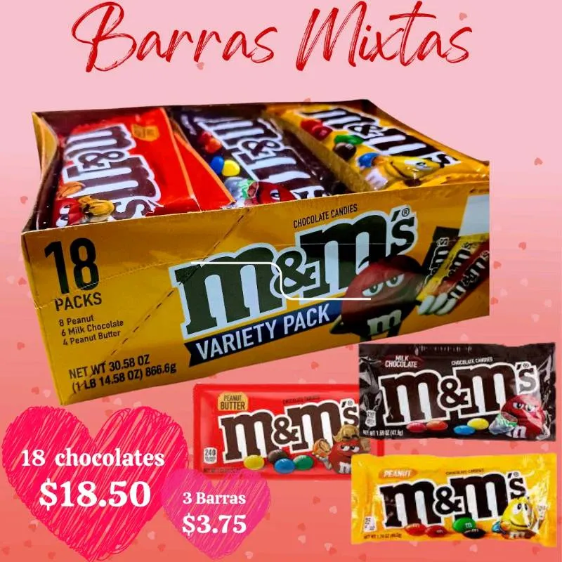 Chocolates M&M (18 piezas)