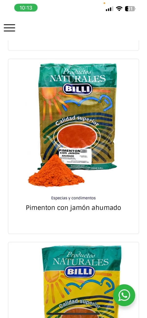 Pimentón con Jamón BILLI x 100 gr. 