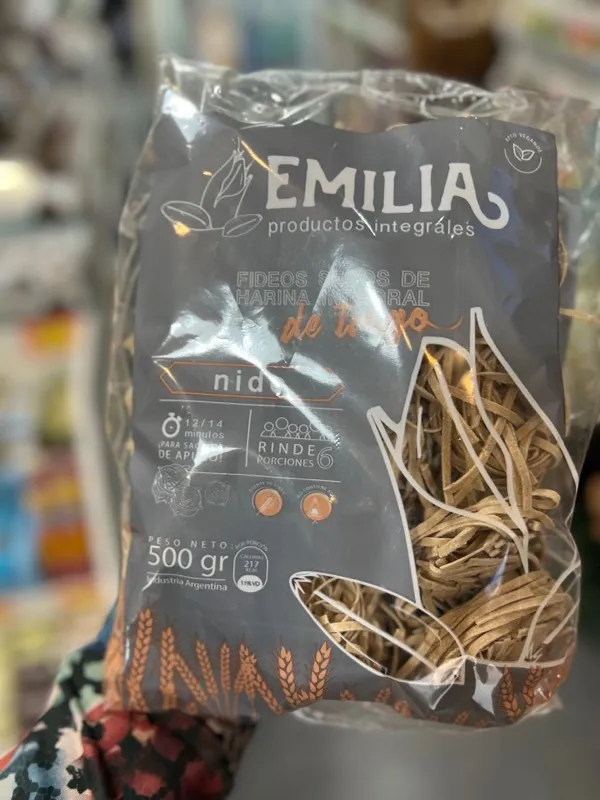 Fideos secos de harina integral EMILIA 