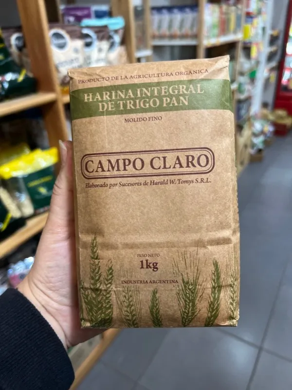 Harina Integral Organcia CAMPO CLARO x 1 kg  