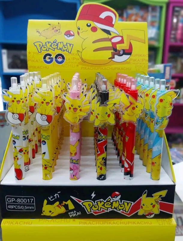Bolígrafo x6 Pokemon con clips con dibujo