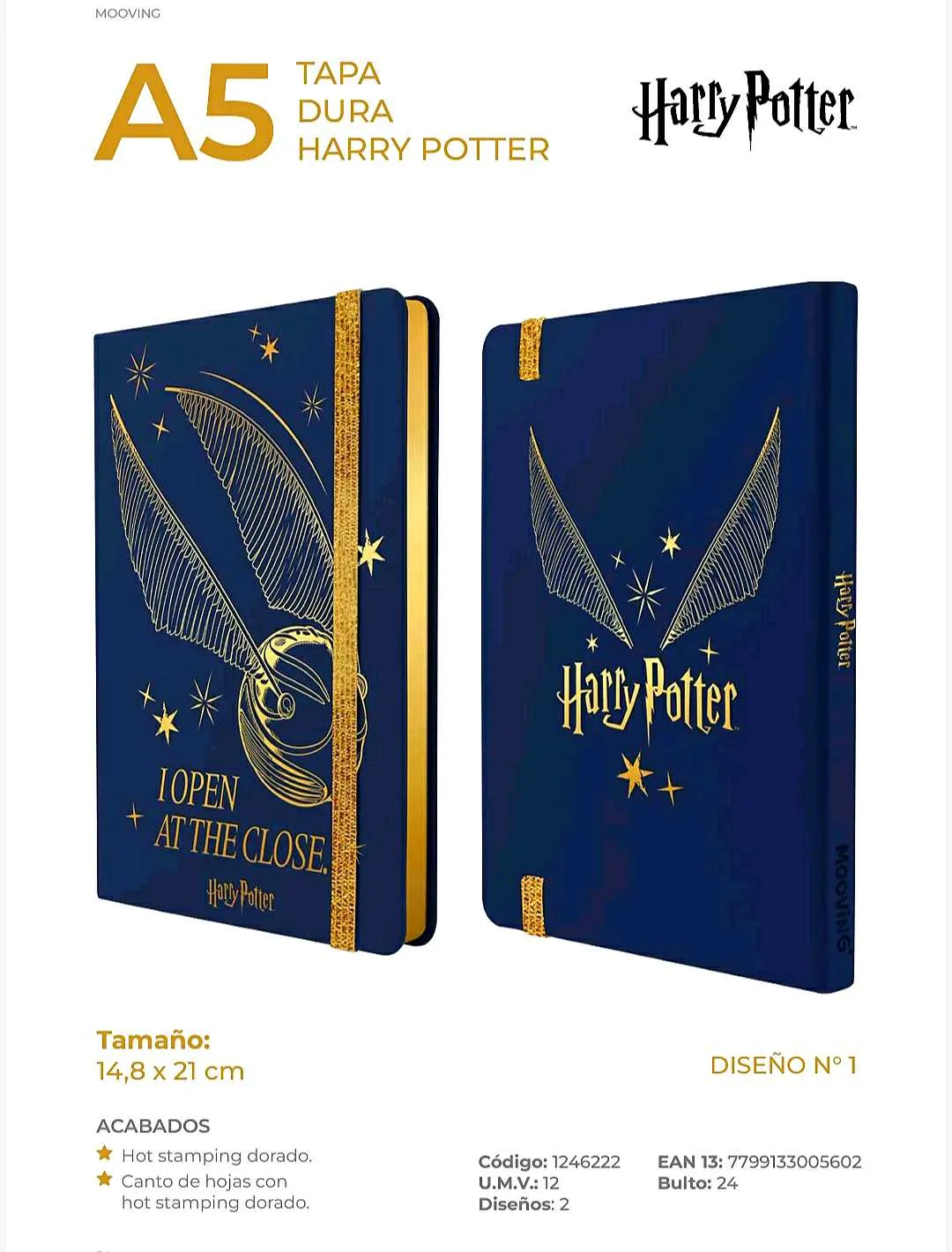 Cuaderno Mooving Harry Potter tapa dura