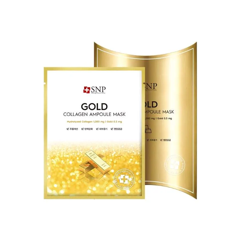 SNP, Gold Collagen Ampoule Mask