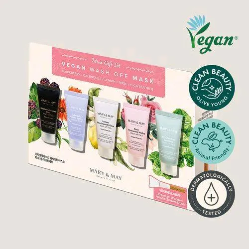 MARY&MAY, Vegan Wash Off Mask Mini Gift Set