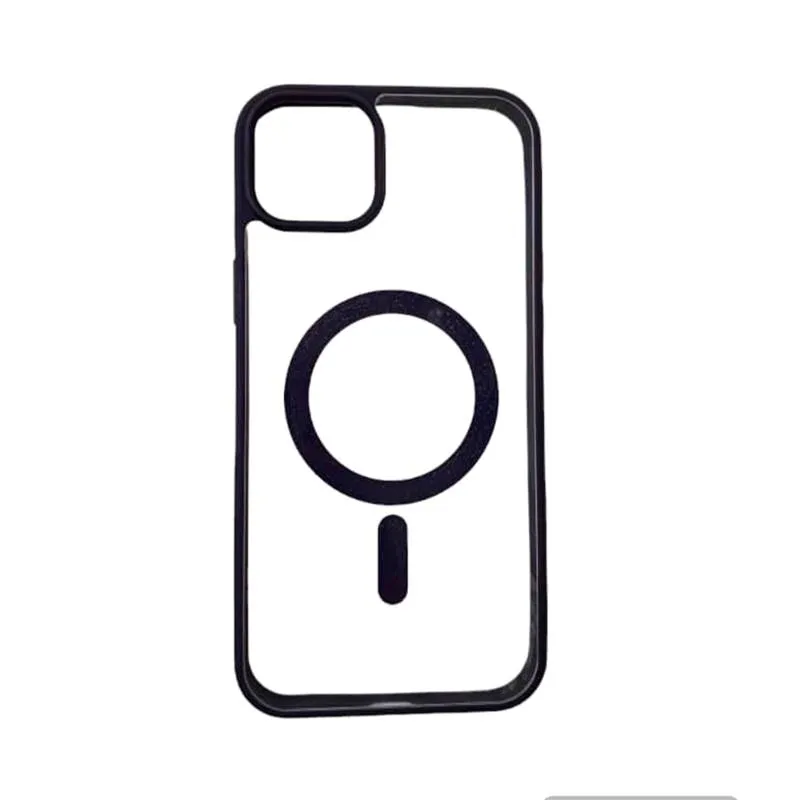 Forro Transparente De Bordes Púrpura Oscura Con MagSafe iPhone 15