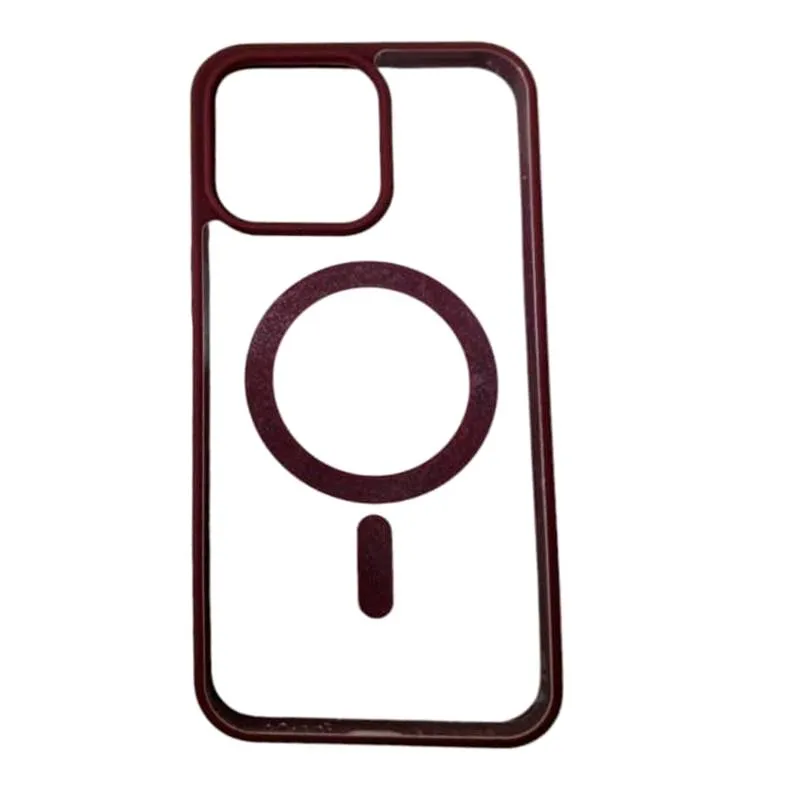 Forro transparente de bordes Vino tinto Con MagSafe iPhone 14 pro