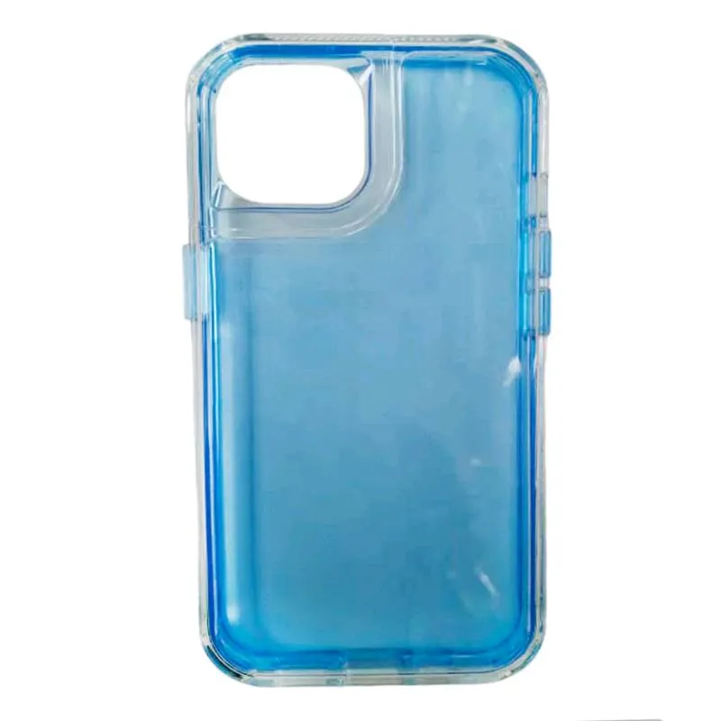 Forro Protector Transparente De Color Azul iPhone 15