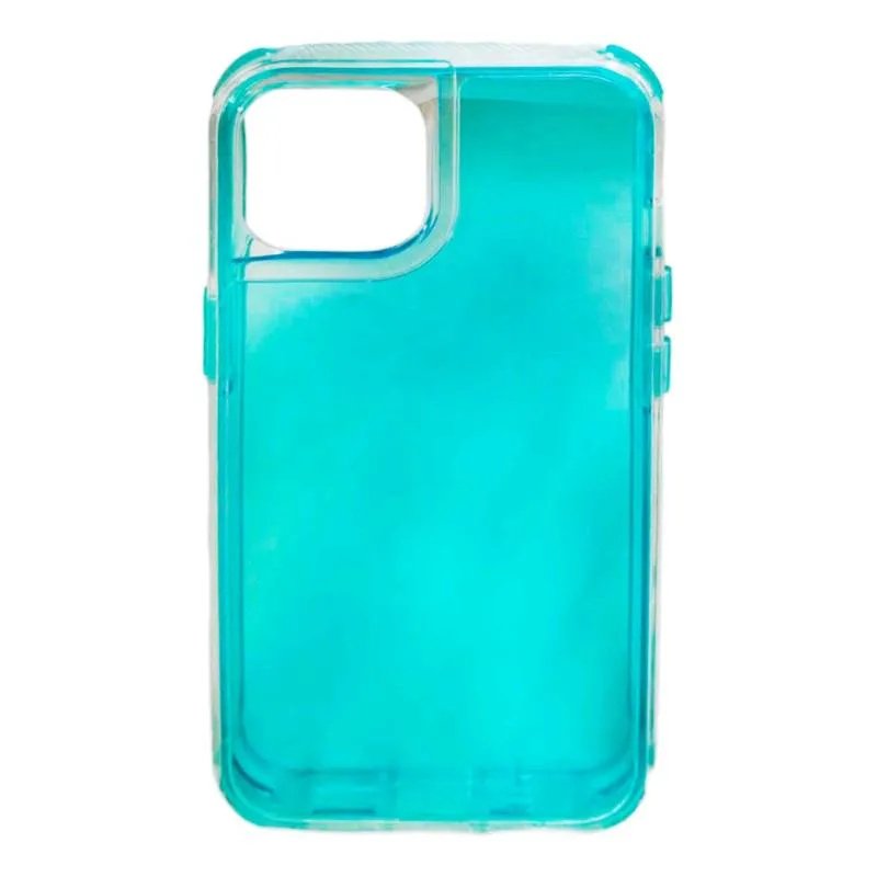 Forro Protector Trasparente De Color Turquesa iPhone 15